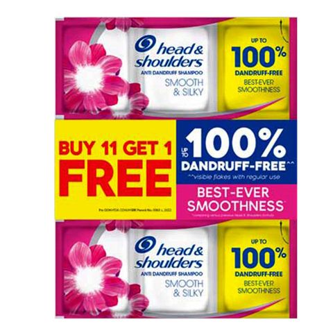 Head & Shoulder Shampoo Smooth & Silky (Buy 11 Get 1 Free) 12 x 12ml
