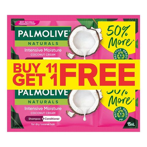 Palmolive Naturals Intensive Moisture Shampoo & Conditioner (Triple Chamber 11+1 Pack) 12 x 15ml
