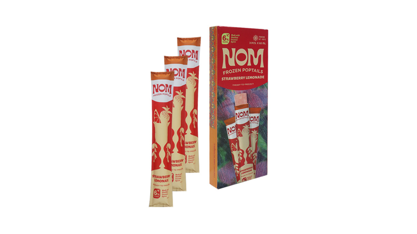 NOM Frozen Poptails Strawberry Lemonade 3 x 65ml