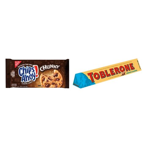 Toblerone Crunchy Almonds 100g + Chips Ahoy! Chunky Chocolate Chip Cookies