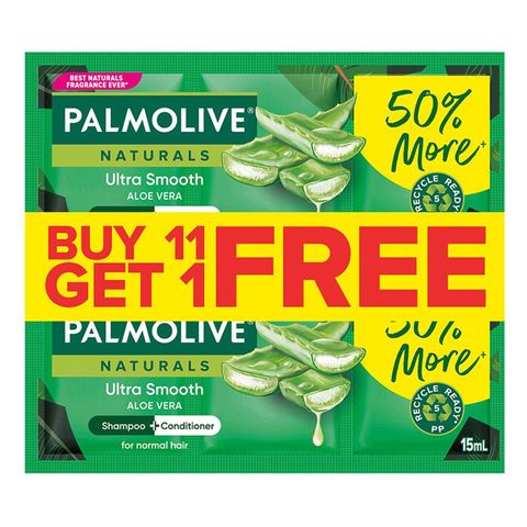 Palmolive Naturals Ultra Smooth Shampoo & Conditioner Triple Chamber (Buy 11 Get 1 Free ) 15ml