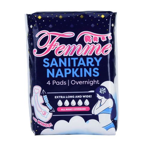 Femme Sanitary Napkins Overnight 4 Pieces