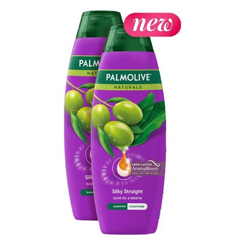 Palmolive Naturals Silky Straight Shampoo & Conditioner (Buy 1, Get 2nd at 50% Off) 2 x 180ml