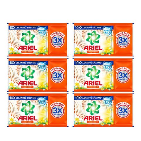 Ariel Detergent Powder Clean & Bright 6 x 90g