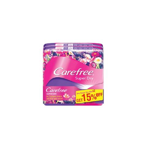 Carefree Super Dry Pantyliners (Buy 2 Get 15% Off) 2 x 40 Pieces