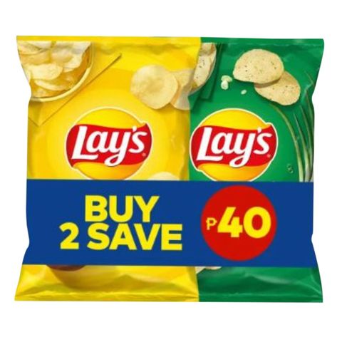 Lay's Regular + Lay's Sour Cream Onion 170g Buy 2 Save P40