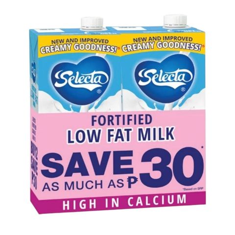 Selecta Low Fat Milk (Save As Much As P30) 2 x 1L