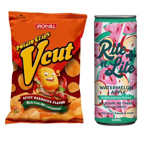 Vcut Potato Chips Spicy Barbecue + Rite 'n Lite Watermelon + Apple