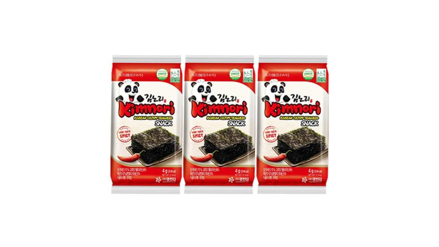 Kimnori Kwangcheonkim Korean Crispy Seaweed Spicy 3 x 4g