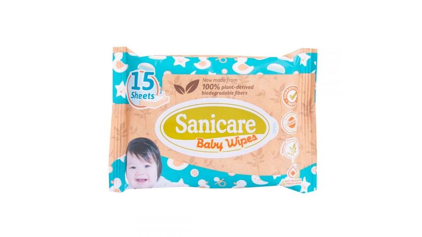 Sanicare Plant Fibers Baby Wipes 15 Sheets