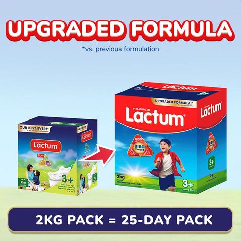 Lactum 3+ Plain 2kg Powdered Milk Drink for Kids Over 3 up to 5 Years Old