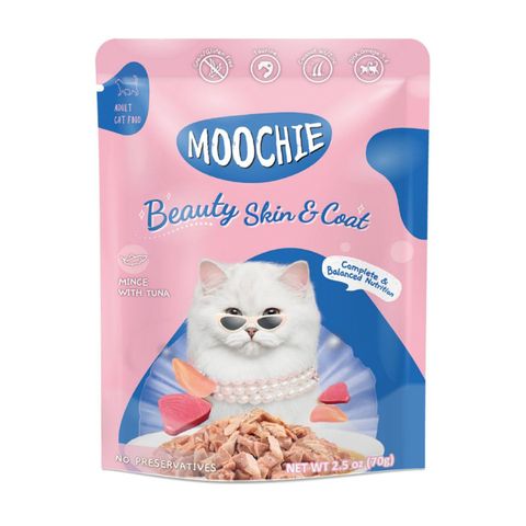 Moochie Cat Food Mince with Tuna Beauty Skin & Coat 70g