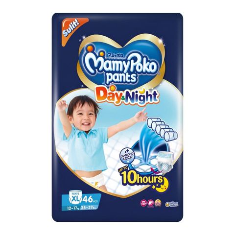 Mamypoko Day and Night Ultra Absorbent Disposable Baby Diaper Pants (XL) 46 Pieces
