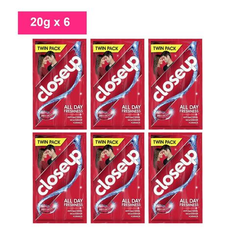 Closeup Anti-bacterial Toothpaste Red Hot 6 x 20g