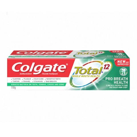 Colgate Total Pro Breath Health Multi-Benefit Antibacterial Toothpaste 110g