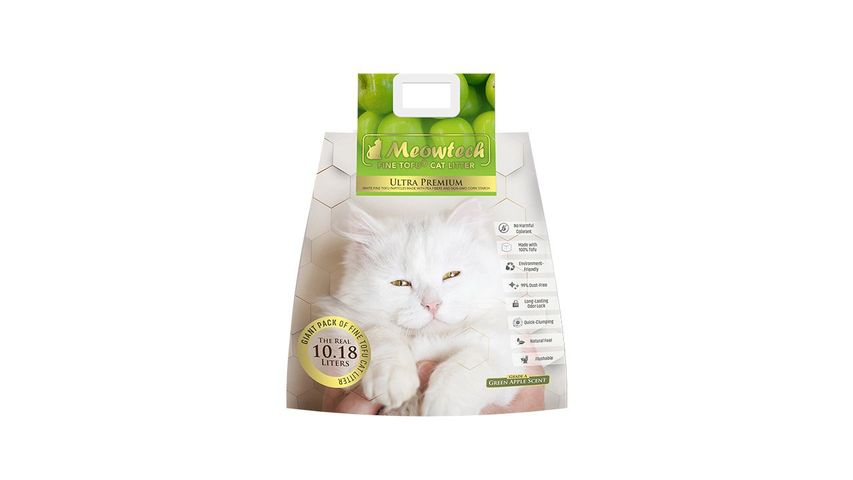 Meowtech Fine Tofu Cat Litter Green Apple Scent 10.18L