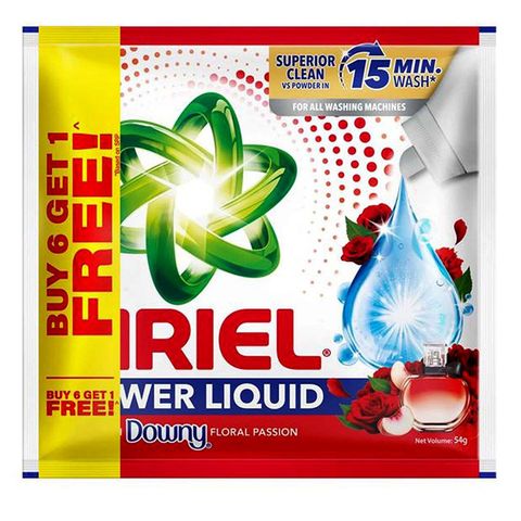 Ariel Power Gel Liquid Detergent with Downy Floral Passion (Buy 6 Get 1 Free) 7 x 54g