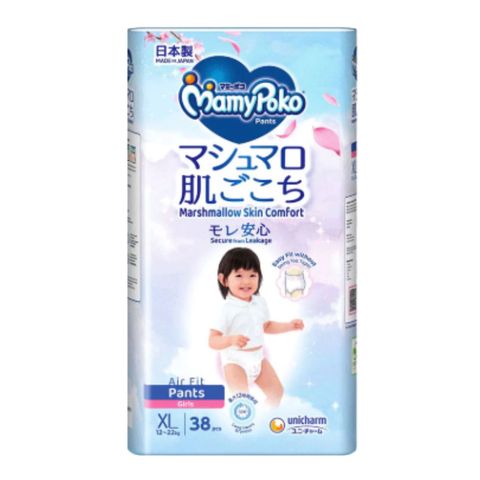Mamypoko Marshmallow Skin Comfort Pants Disposable Baby Diaper for Girls (XL) 38 Pieces