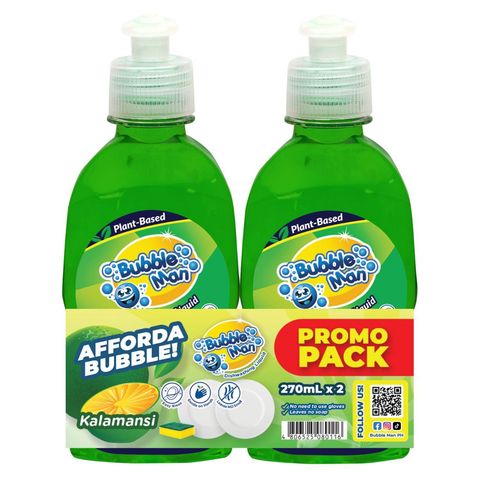 Bubble Man Dishwashing Liquid Kalamansi 2 x 270ml