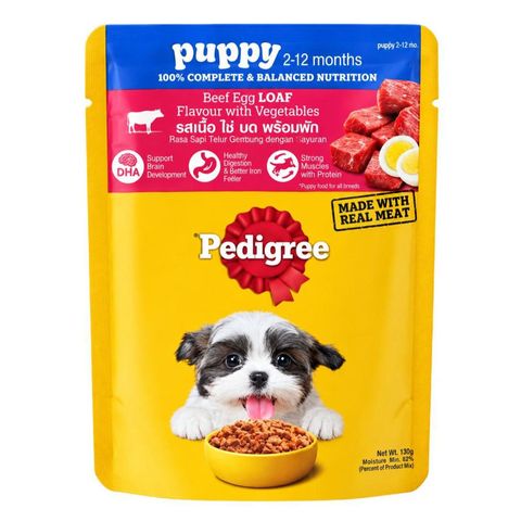 Pedigree Beef Egg and Loaf Puppy Dog Food Pouch 130g