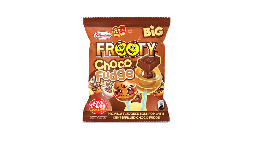 Columbia's Frooty Big Choco Fudge Lollipop 22 Pieces