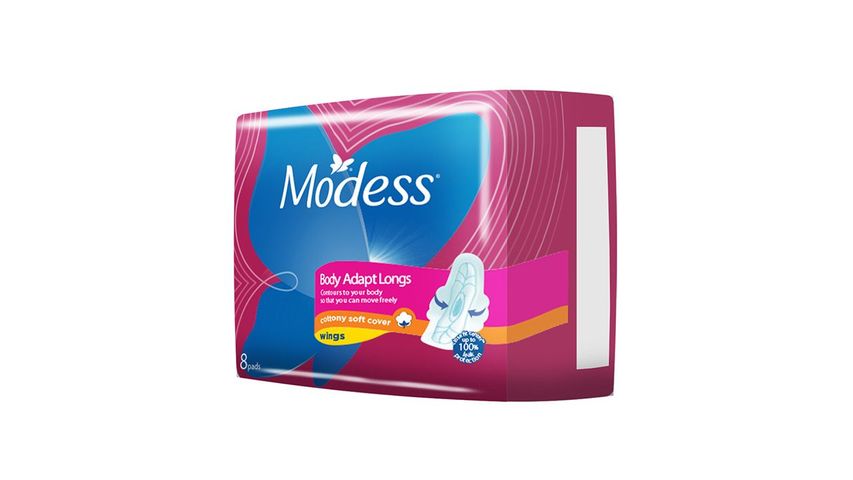 Modess Body Adapt Long Maxi Wing Napkins 8S