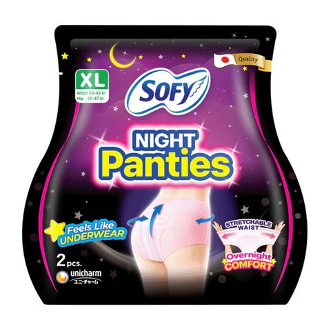 Sofy Night Shorts Heavy Flow Menstrual Pants Diaper (Large - XL) 2 Pieces