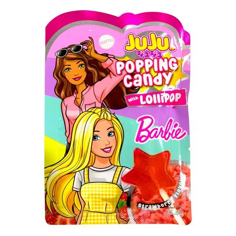 Juju Barbie Popping Candy Strawberry with Lollipop 13.8g