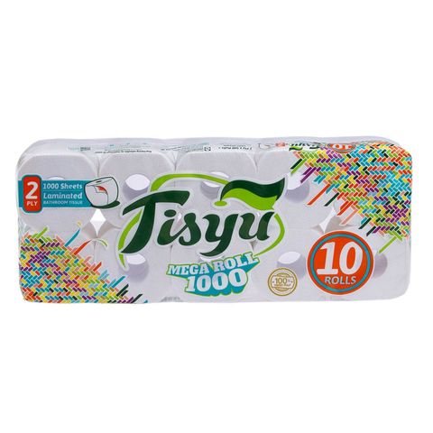 Tisyu Mega Roll Bathroom Tissue 2 Ply 10 Rolls