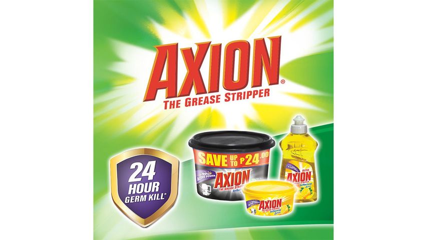 [24 hour Germ Kill] Axion Anti-bacterial Dishwashing Liquid Lemon Doy Pack 850ml