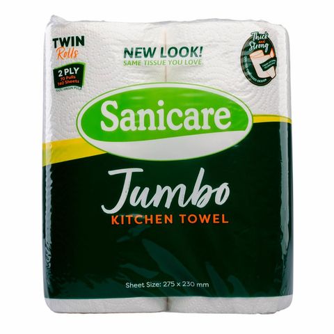 Sanicare Kitchen Towel Sanicare Jumbo Twin (2 Ply) 2 x 70 Pulls