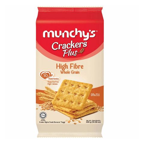 Munchy's Crackers Plus High Fibre Whole Grain 300g