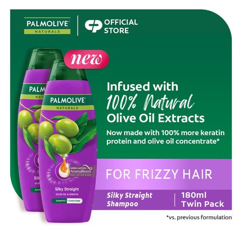 Palmolive Naturals Silky Straight Shampoo & Conditioner (Buy 1, Get 2nd at 50% Off) 2 x 180ml
