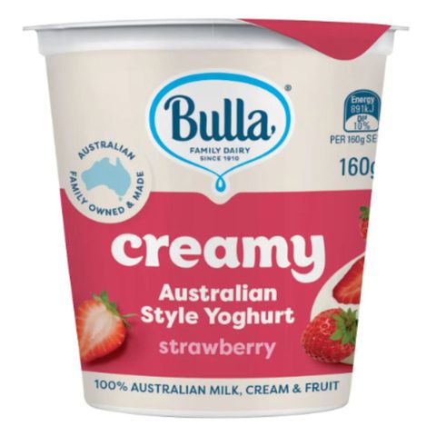 Bulla Australian Style Yoghurt Strawberry 160g