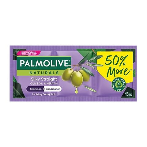 Palmolive Naturals Silky Straight Triple Sachet Shampoo 6 x 15ml