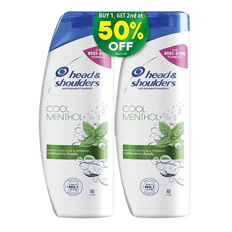 Head & Shoulders Anti Dandruff Shampoo Cool Menthol (Buy 1 Get the 2nd at 50% Off) 2 x 330ml