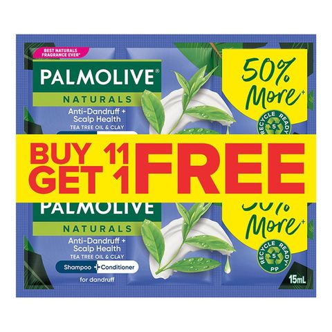 Palmolive Naturals Anti-dandruff + Scalp Health Shampoo & Conditioner (Triple Chamber 11+1 Pack) 12 x 15ml