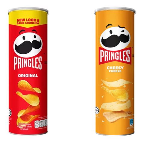Pringles Potato Chips Snack Combo Pack (Original 134g + Cheese 134g)