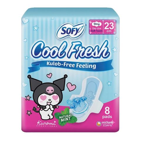 Sofy Cooling Fresh Sanitary Napkin for Menstruation with Wings (23cm) 8 Pieces