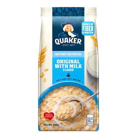 Quaker Instant Oatmeal Original With Milk 500G