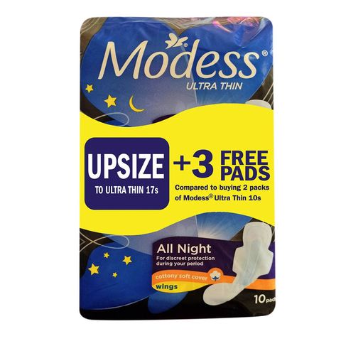 Modess Ultra Thin All Night Napkin 20 Pieces