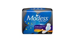 Modess Cottony Soft Ultra Thin Overnight With Wings 10 Pieces