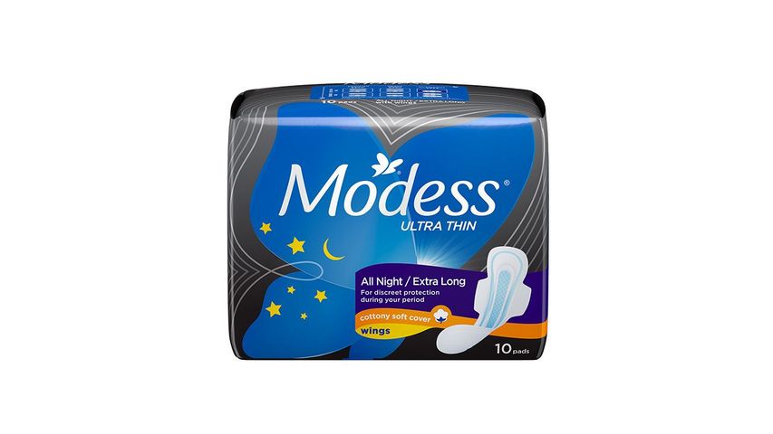 Modess Cottony Soft Ultra Thin Overnight With Wings 10 Pieces