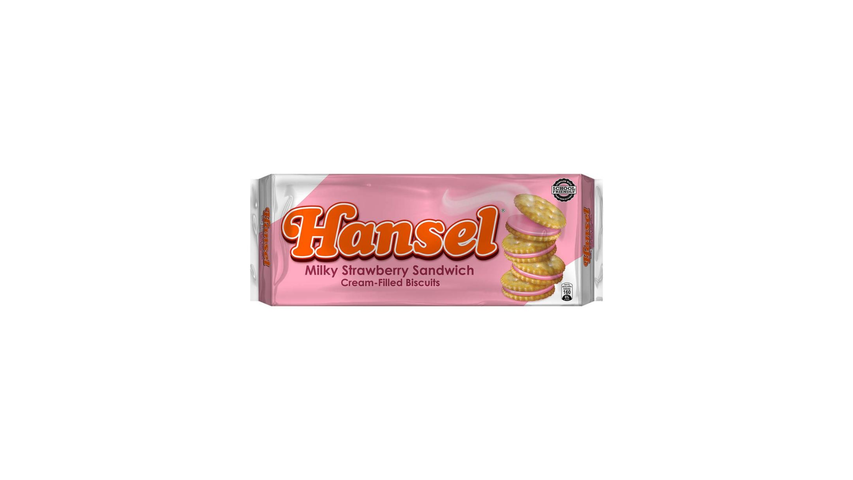 Hansel Milky Strawberry Sandwich Cream-Filled 10 Pieces