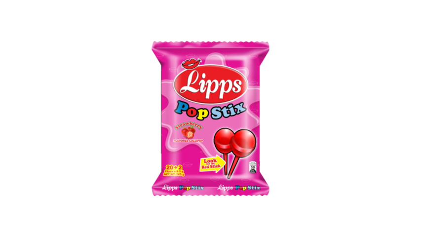 Lipps Pop Stix Lollipop Strawberry Flavored 22 x 6.5g