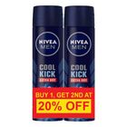 Nivea Men Cool Kick Anti-perspirant Deodorant Spray (Buy 1, Get 2nd at 20% Off) 2 x 150ml