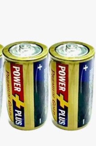 Power Plus Premium Gold D Size Battery Cell 2 Pieces