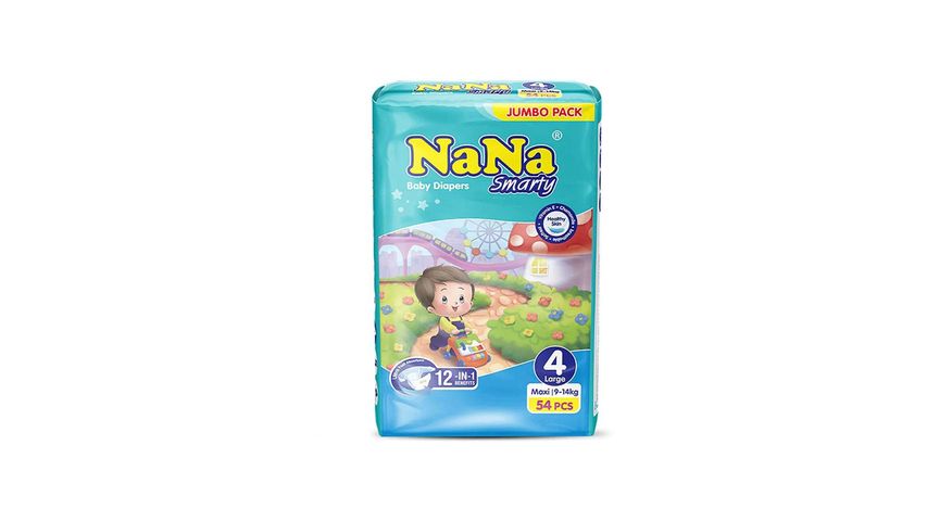 NaNa Smarty Baby Diapers Jumbo Pack- Large 54 Pieces