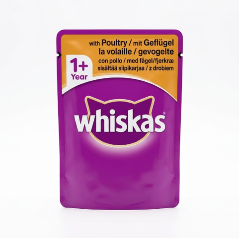 Whiskas 1+ poultry feast in jelly with poultry 85G
