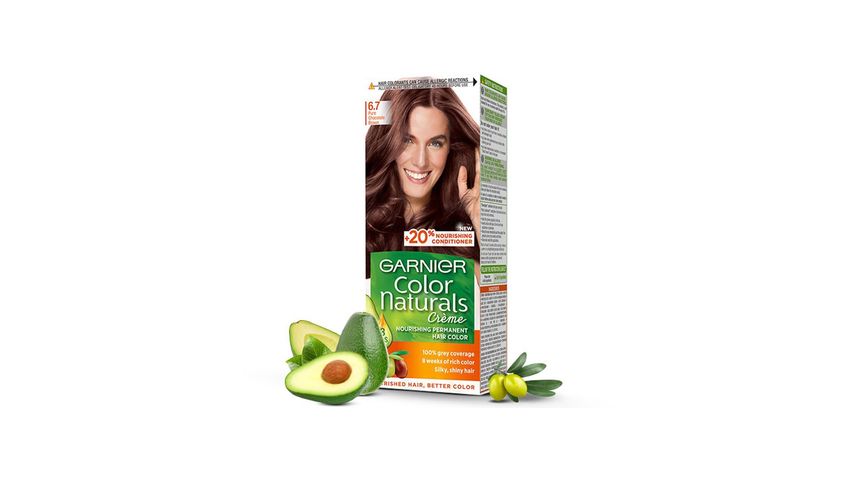 Garnier Color Naturals 6.7 Sparkle Pure Chocolate Brown Hair Color Enriched With 3 Essential Oils